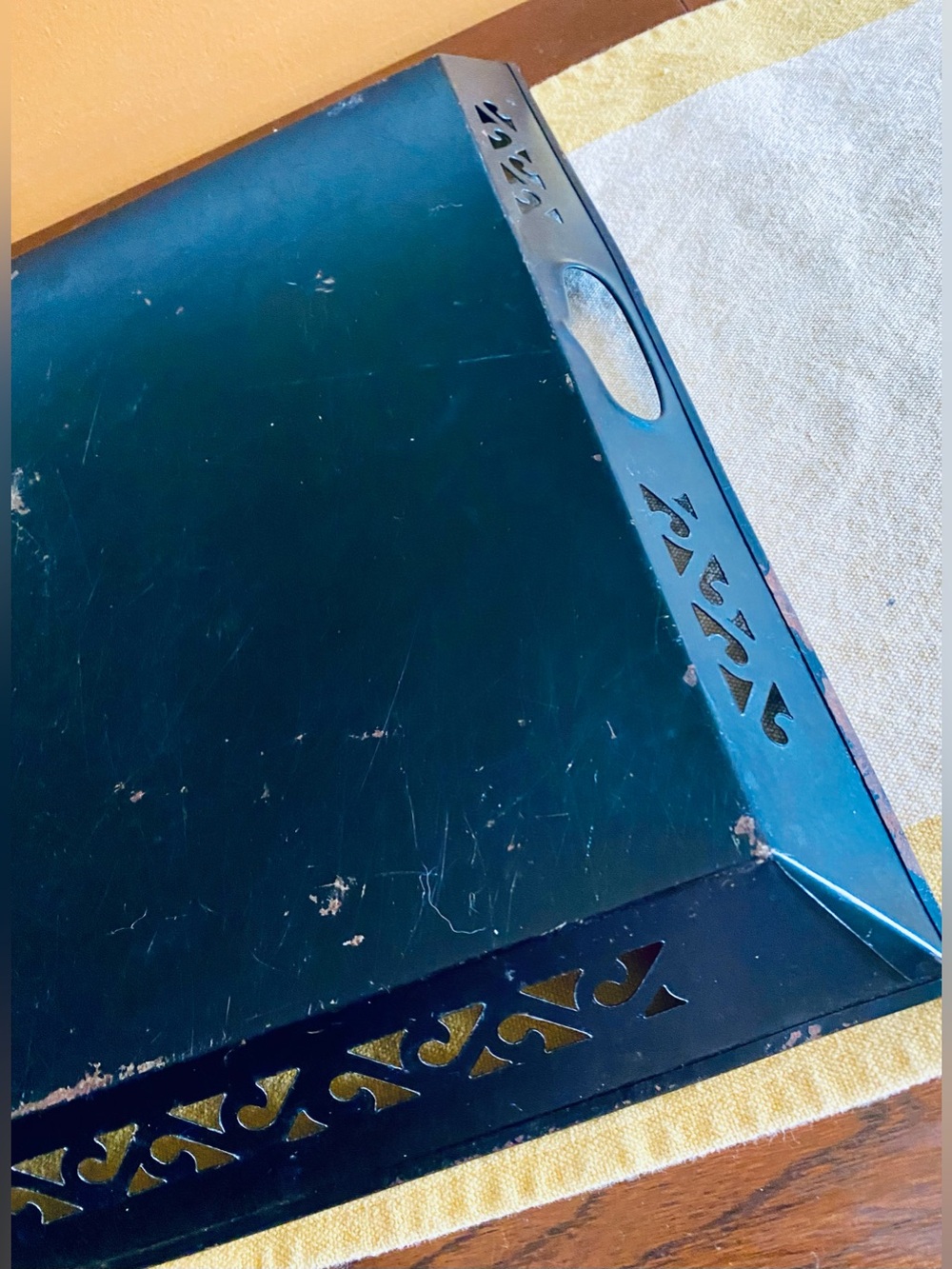 50’s Large Hand Painted Metal Tray - Picture 7 of 8